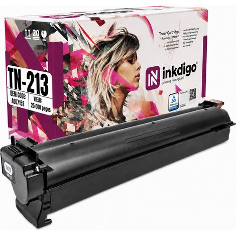 Toner Inkdigo TN213K compatibile con Konica Minolta Bizhub C203 C253, certificato TÜV. (1/5)