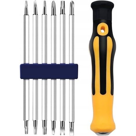 Jeu de 12 tournevis + poignée, embouts plats Torx, tête cruciforme Vergionic