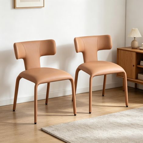 Chaises de cuisine esthétiques, chaises de salon & bureau à dossier incurvé – lot de 2 chaises salle à manger design moderne (1/4)