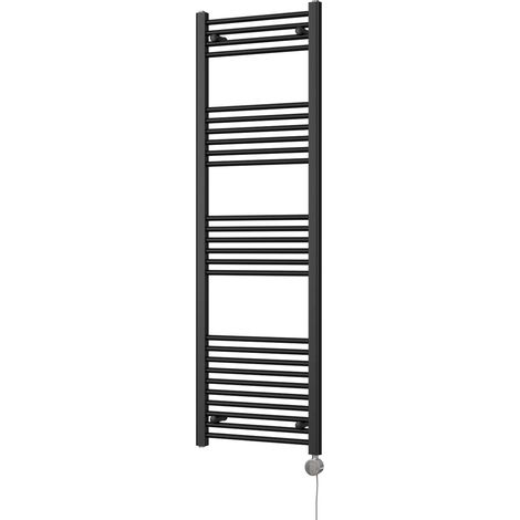 Zennor - Black Electric Towel Rail H1600mm x W500mm Straight 600w Thermostatic (1/3)