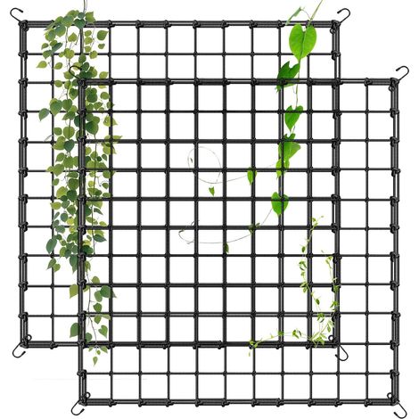 Lot de 2 filets de support pour plantes, filet de culture, 150 x 150 cm, avec 4 crochets, filet de treillis élastique pour légumes et fruits (1/5)