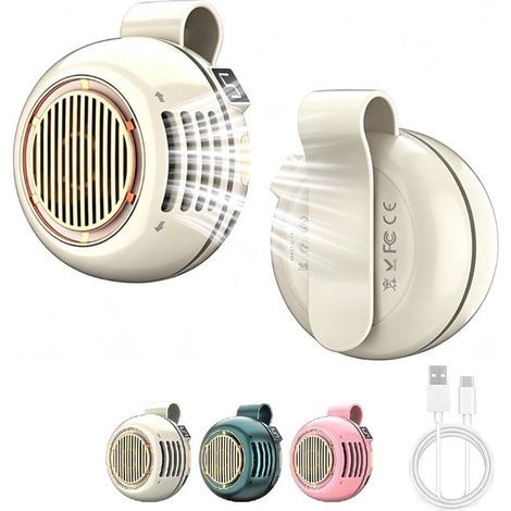 Tragbarer Ventilator mit Clip – Beige – Gürtelventilator – Freihändiger persönlicher Ventilator (1/5)