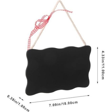 Mini Ardoises Suspendues Bois, 10er Set Petit Tableau Noir Double Face avec Ficelle Décoration Chic pour Mariage Menus (1/5)