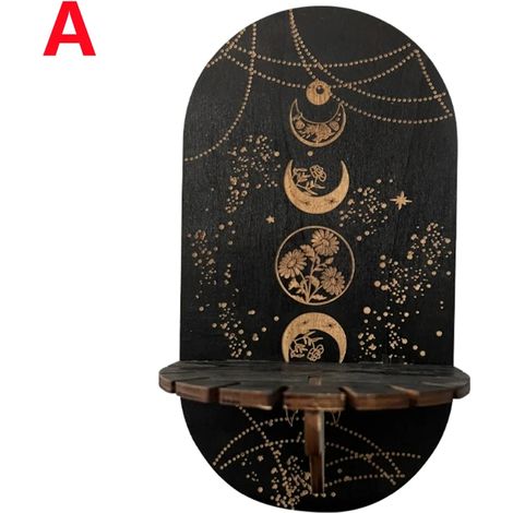 (A) Étagère murale décorative en bois et cristal, support flottant, style bohème, décoration murale suspendue (1/5)