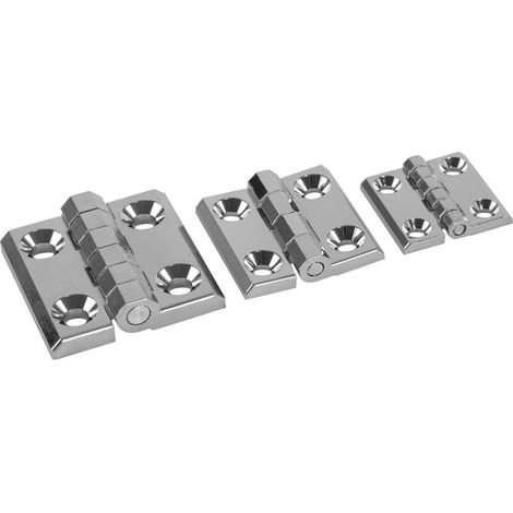 Scharnier Metallscharnier Chrom Zink 180° Metall Türband Möbelscharnier 40 x 40 mm (1/5)