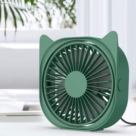 1 Ventilateur de poche, 3 vitesses, design chat, USB, pour voyage et extérieur