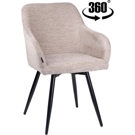Silla giratoria tapizada en color beige de ESMO (1/5)