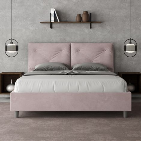 Letto contenitore da 160x190 in microfibra glicine Appia (1/5)