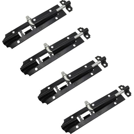 Serrure coulissante à pêne dormant, en acier inoxydable, compatible avec les portes et fenêtres (noir).