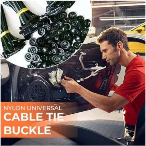 Attache-Câble - Nylon Haute Résistance - Autobloquante À Goupille Et Bouton - Pour Fixation Automobile Et Domestique - 100 Pièces (1/5)