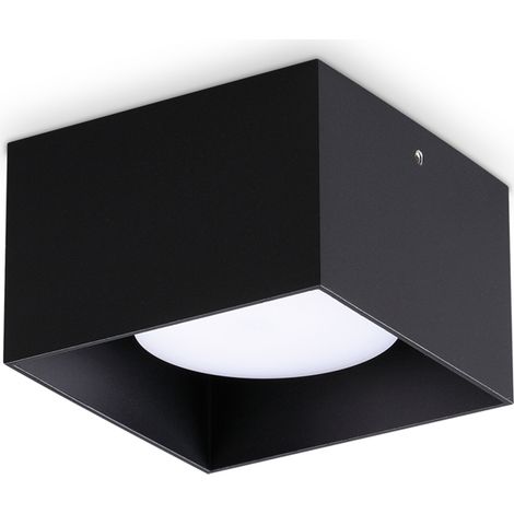 Plafoniera Contemporanea Spike Alluminio Nero 1 Luce Gx53 15W 3000K Ip20