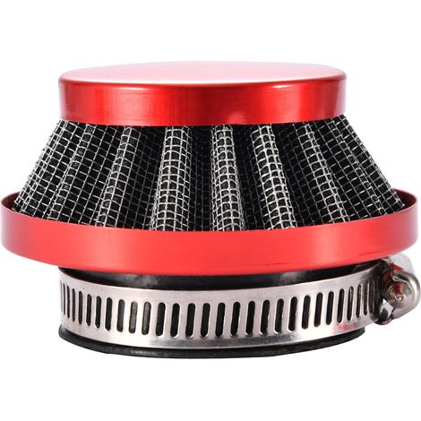 35mm red metal air filter, compatible with 47cc and 49cc two-stroke motorcycles, high-performance air filter, universal intake accessory. (1/5)
