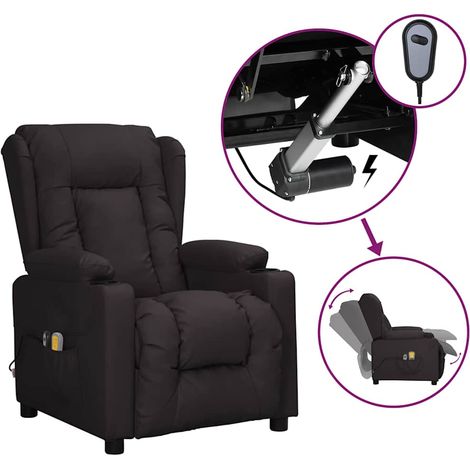 Fauteuil de massage électrique - Fauteuil Chaise de Salon - Fauteuil design Noir Similicuir Chic-766176 (1/5)