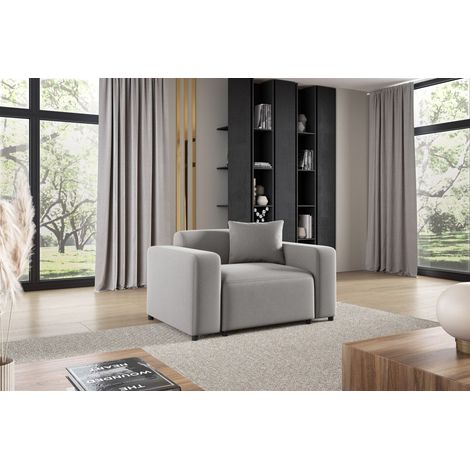 Sessel Designersessel MEGAN in Stoff Salvador Hellgrau (1/3)