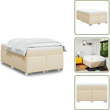 Boxspringbett mit Matratze Creme 120x200 cm Stoff - Boxspringbett - Boxspringbetten - Bett - Bett Mit Stauraum (1/5)