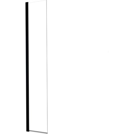 KINEDO - Volet Pivotant pour Paroi Douche Solo 6+ - Verre de Sécurité 6 mm + Profilé Aluminium Finition noir mat - Traité Anti-Calcaire - Fabriqué en France - L.35 cm x H.200 cm - Transparent (1/5)