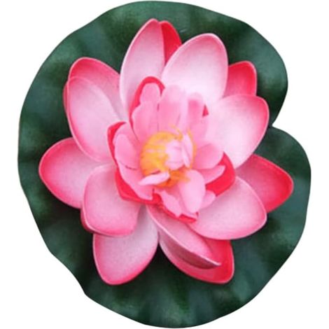 Fleur de lotus artificielle flottante en mousse avec feuilles de nénuphar, décoration végétale flottante pour bassin, piscine, patio, jardin ou aquarium.-AquaForge (1/5)