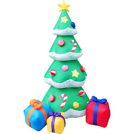 Sapin de Noël gonflable avec boîtes cadeaux gonflables pour l'extérieur et l'intérieur (1/5)