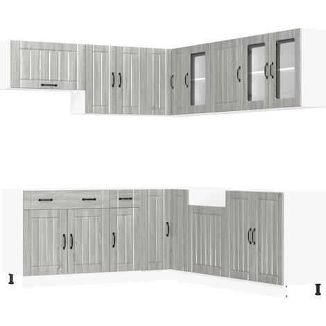 Maison Exclusive - Set Mobili da Cucina 11 pz Lucca Grigio Sonoma in Truciolato