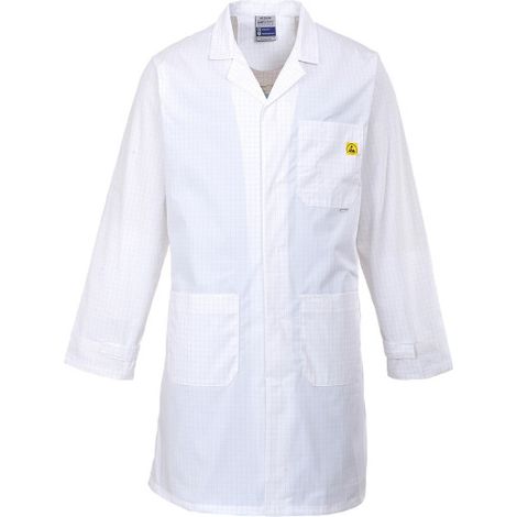 Bata ESD antiestática Blanco XS
