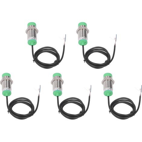 5 Stück Näherungssensoren, 15 mm Erfassungsabstand, PNP-Schalter, normalerweise offen, IP65 wasserdicht, Annäherungsschalter, DC 10–36 V (1/5)