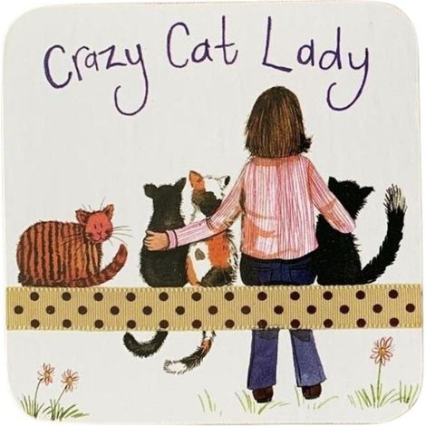 C153 Posavasos Crazy Cat Lady Kociara