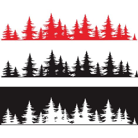 Pegatina de vinilo para coche con diseño de bosque de pinos, decoración para la carrocería y la ventana del coche - Crezuo