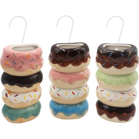 Set 3 Evaporatori d'acqua per termosifoni - mis. 8,5x4,5x18cm - Umidificatori termosifone a forma di DONUTS e gancio a S