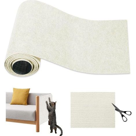Protezione antigraffio per divano per gatti, protezione antigraffio per divano per gatti, protezione antigraffio per gatti - 40 × 200 cm bianco sporco (1/5)