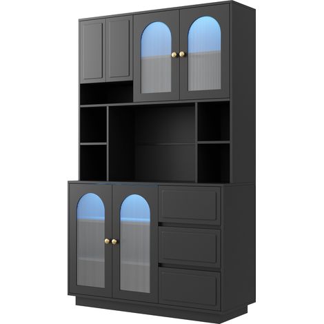 GagaBuffet haut LED portes acryliques noir (1/5)