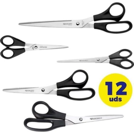Tijeras de oficina de 21 cm, negras