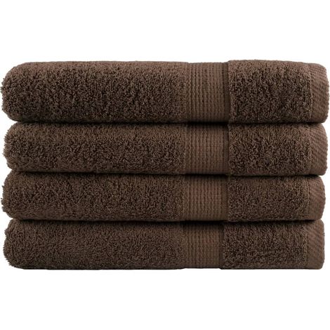 vidaXL Toallas de sauna SOLUND 4 uds marrón 80x200 cm 600 gsm (1/5)