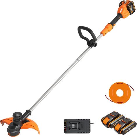 Coupe-Bordures Électrique sans Fil 40V - 2Ah - Ø33 cm - Livré avec Batterie et Chargeur - Capot de Protection - Poignée Réglable - Compact et Ergonomique - WG183E