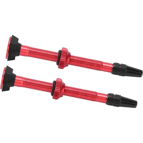 Lot de 2 coussinets en silicone rouge pour valve de vélo, étanches et résistants à la corrosion, anti-fuite. (1/5)