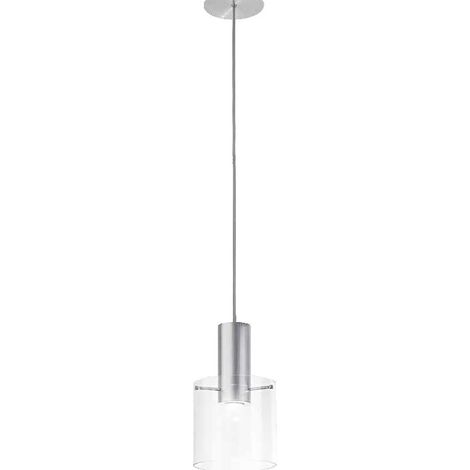 Suspension En Verre Transparent Série 6664, Plafonnier Design Moderne, Culot Gu10 Max 35W, Diamètre 20 Cm, Hauteur Réglable - Marque Perenz.
