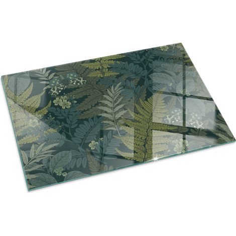 Plaque Rectangulaire avec impression en verre trempé pour cheminée indépendante de sol Motifs végétaux avec papillons 100x70 cm (1/5)
