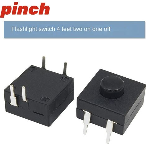 Interrupteur à bouton-poussoir robuste KAN-28 pour lampe torche, avec verrouillage automatique, alimentation miniature 6 A, type à pression, interrupteur 4 broches 2/1 (marche/arrêt).