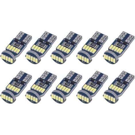 10 ampoules LED T10 W5W, compatibles Canbus  15 ampoules LED SMD 4014 pour voiture, 194 168 2825, blanc 6000 K, pour éclairage intérieur, éclairage de coffre, éclairage de plaque d'immatriculation, fe (1/4)