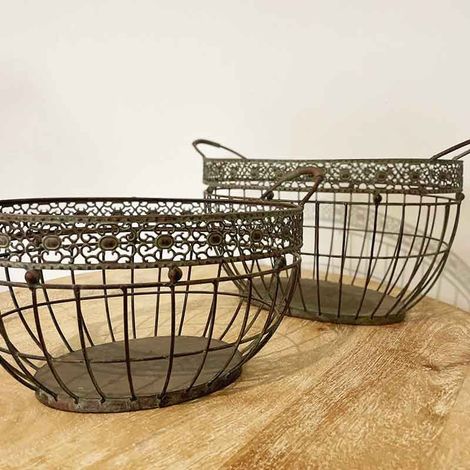Ensemble 2 paniers fer 46x29x26cm (1/3)
