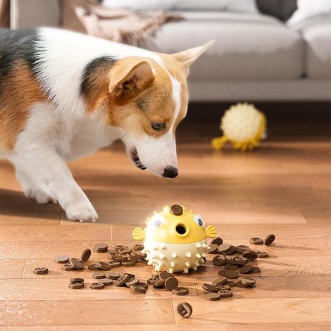 Jouets pour chiens agressifs, distributeur de nourriture en caoutchouc, jouets de dentition interactifs pour chiots (1/5)