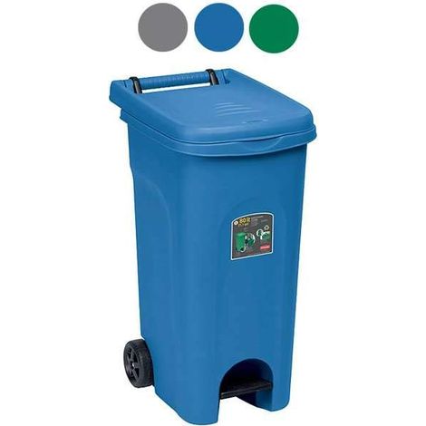Bidone Urban Eco System con Pedale 80 l 51 CMX40X79,5H. Blu Stefanplast