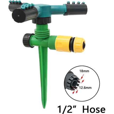 (C) Arroseur rotatif automatique avec support pour jardin et pelouse, arrosage rotatif à 360 degrés, buse d'irrigation pour plantes agricoles (1/5)