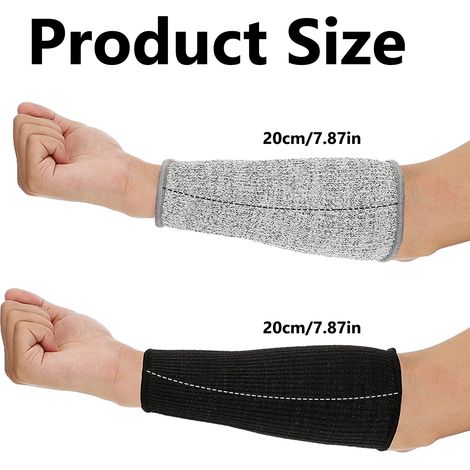 Lot de 4 manchons anti-coupures avec passe-pouces, protection de niveau 5 pour les bras, protège-avant-bras résistants à l'abrasion pour cuisine de jardin. (1/5)