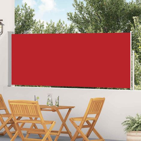 Store latéral rétractable pour terrasse et balcon polyester rouge et gris 120 x 500 cm - PANGIVO (1/5)
