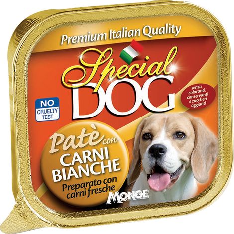 Alimento per Cani Carni Monge Pate Special Dog Bianche 24 Pezzi 150 gr