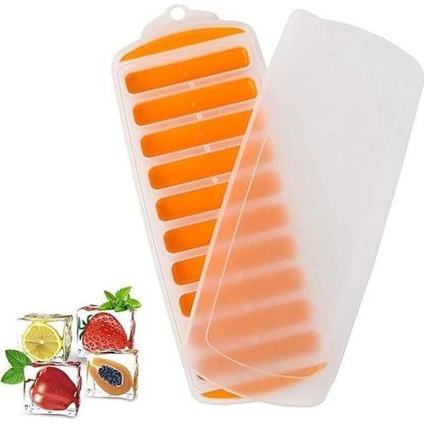 Set mit 1 Silikon-Eiswürfelform mit Deckel, leicht zu entformende Silikon-Eiswürfelform für Whisky, Cocktails, Eiscreme, Früchte, Getränke (1/4)