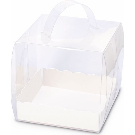 ETM Scatola Pvc Bomboniera Portaconfetti 8 x 8 x 9 Cm Bianco 12 Pz