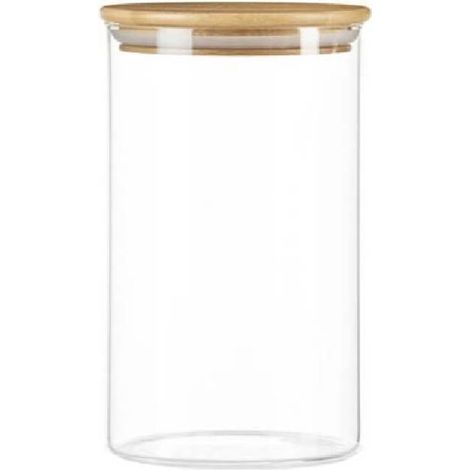 Bocal en verre - couvercle bois - 0.8L (1/3)