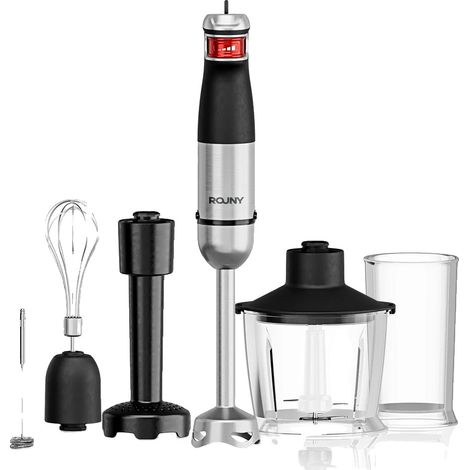 Mixeur plongeant, fonctionnalité 6 en 1, lames en acier inoxydable, noir, Prise EU, 6 en 1 (1/2)