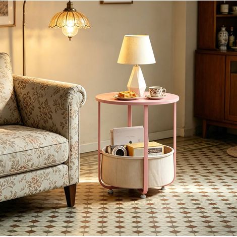 Mesa centro redonda con almacenaje 45 cm OKMYHOME (1/4)